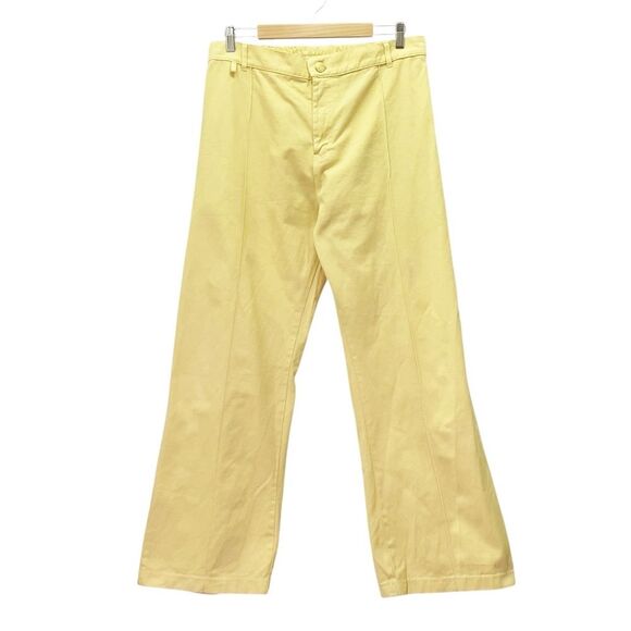 Big Bud Press Western Pants Butter Yellow Size XL Flared Cotton Twill Bellbottom - Picture 2 of 12